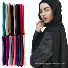 2017 Best-selling fashion lightweight plain muslim head scarf Arab hijab scarf shawl jersey hijabs